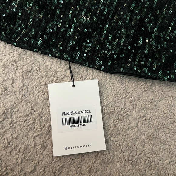 NWT Hello Molly Sequin Bralette Party Glam Coquette Night Out XL - Picture 2 of 4